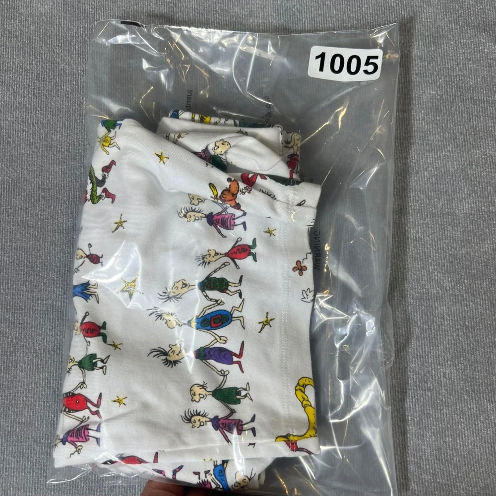 Pottery Barn Kids Dr Seuss The Grinch Organic Cotton Pajamas Set 2T White Red